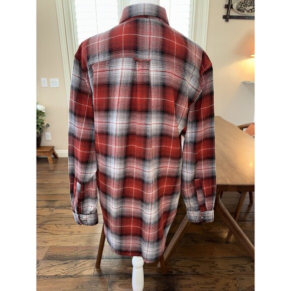 Wolverine Men’s Rust Plaid Cotton Flannel Button-Up Shirt Workwear Casual Size M - Picture 5 of 12